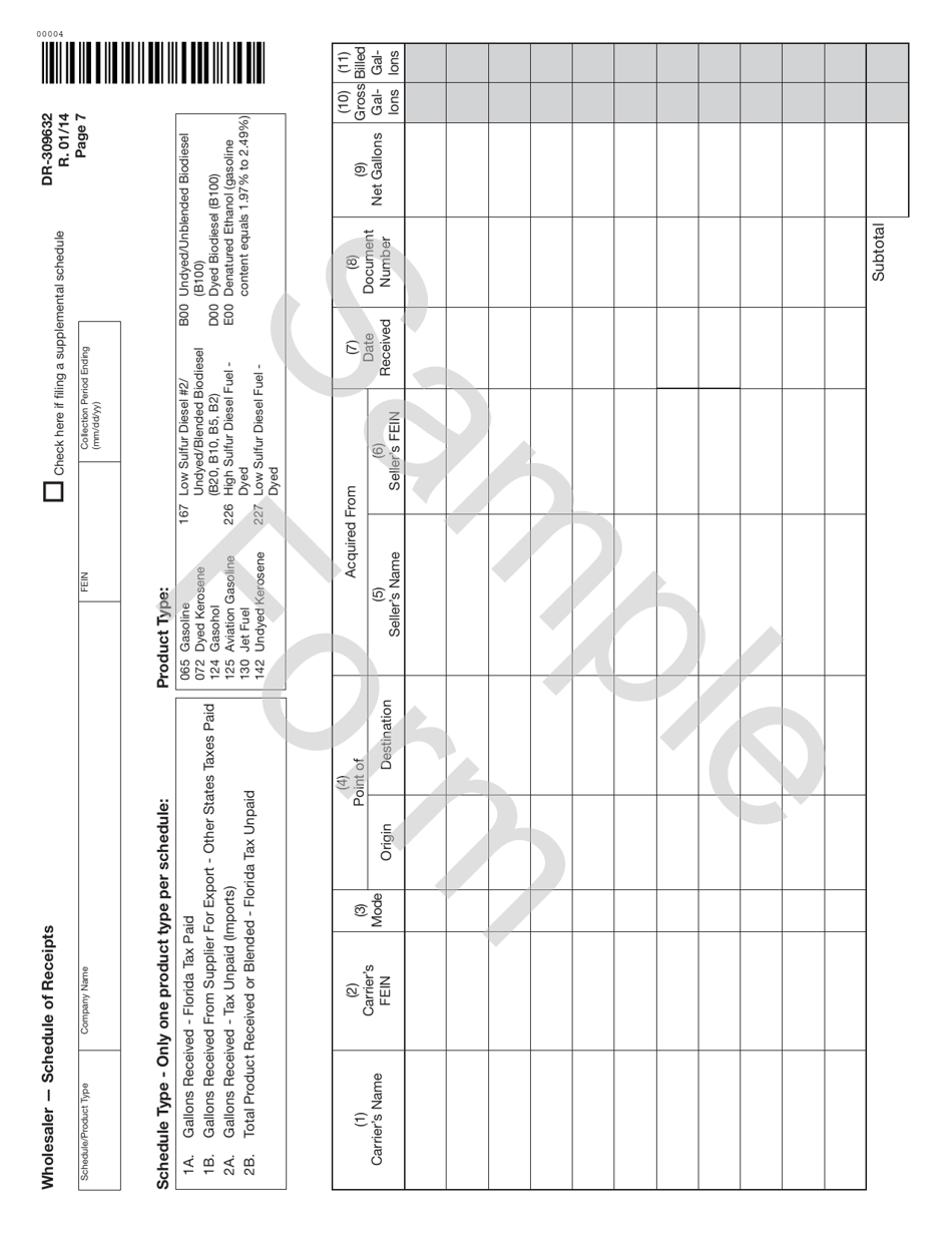 Form DR-309632 Wholesaler / Importer Fuel Tax Return - Sample - Florida, Page 7