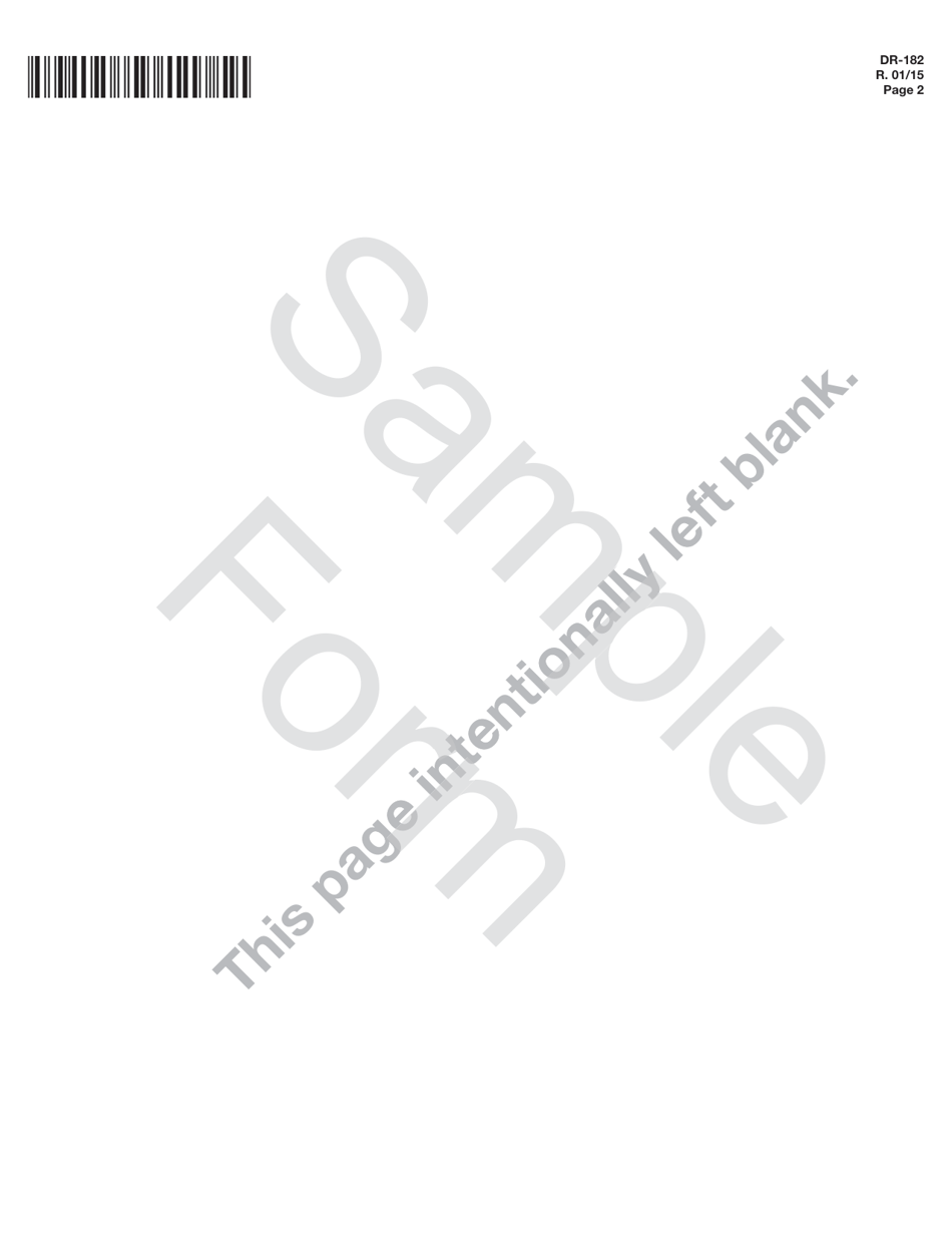 Form DR-182 Florida Air Carrier Fuel Tax Return - Sample - Florida, Page 2