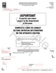 Form DR-309637 Petroleum Carrier Information Return - Sample - Florida