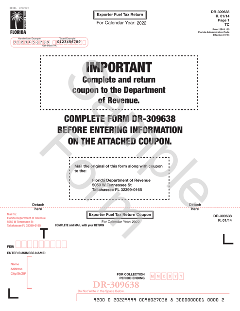 Form DR-309638 2022 Printable Pdf