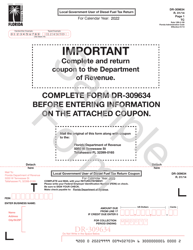 Form DR-309634 Local Government User of Diesel Fuel Tax Return - Sample - Florida