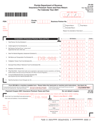 Document preview: Form DR-908 Insurance Premium Taxes and Fees Return - Florida, 2021