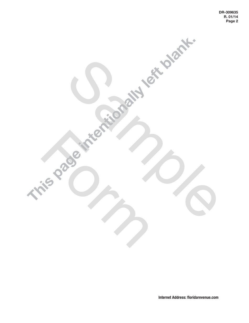 Instructions for Form DR-309635 Blender Fuel Tax Return - Sample - Florida, Page 2