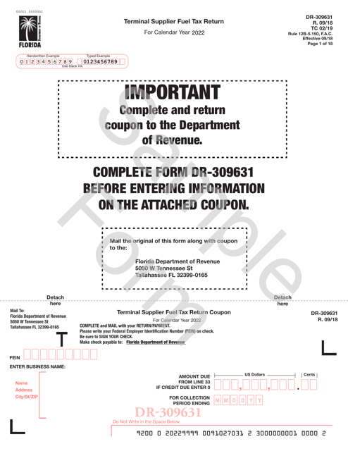 Form DR-309631 2022 Printable Pdf