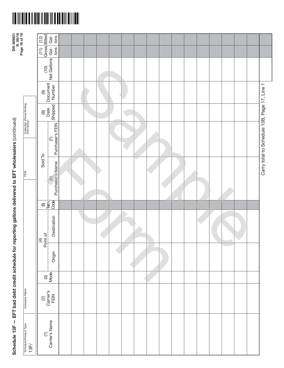 Form DR-309631 Terminal Supplier Fuel Tax Return - Sample - Florida, Page 16
