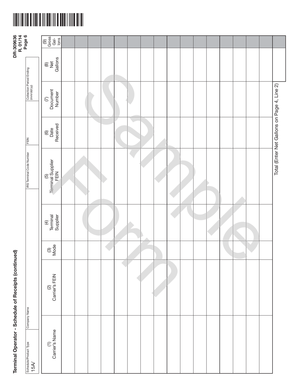Form DR-309636 Terminal Operator Information Return - Sample - Florida, Page 6