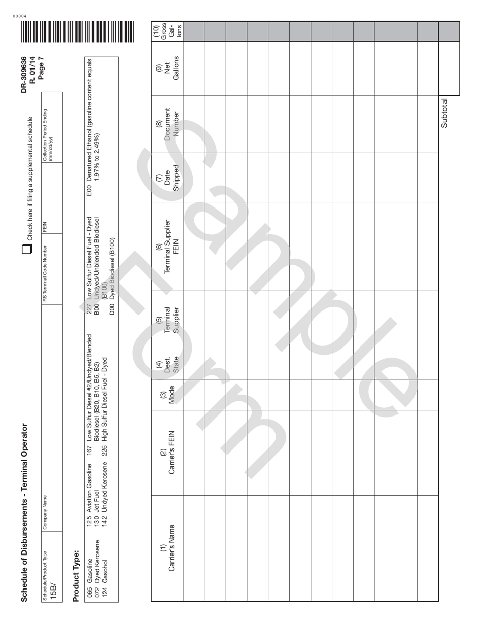 Form DR-309636 Terminal Operator Information Return - Sample - Florida, Page 7