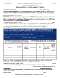 Document preview: Formulario CCA-1105A-S Declaracion De Reclamante Fiscal - Arizona (Spanish)
