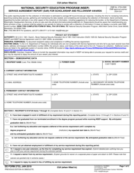 DD Form 2753 Service Agreement Report (Sar) for Scholarship and Fellowship Awards - National Security Education Program (Nsep)