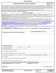 Document preview: DD Form 2828 Physician Certificate for Child Annuitant