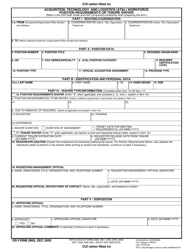 DD Form 2905 Acquisition, Technology, and Logistics (At&amp;l) Workforce Position Requirements or Tenure Waiver