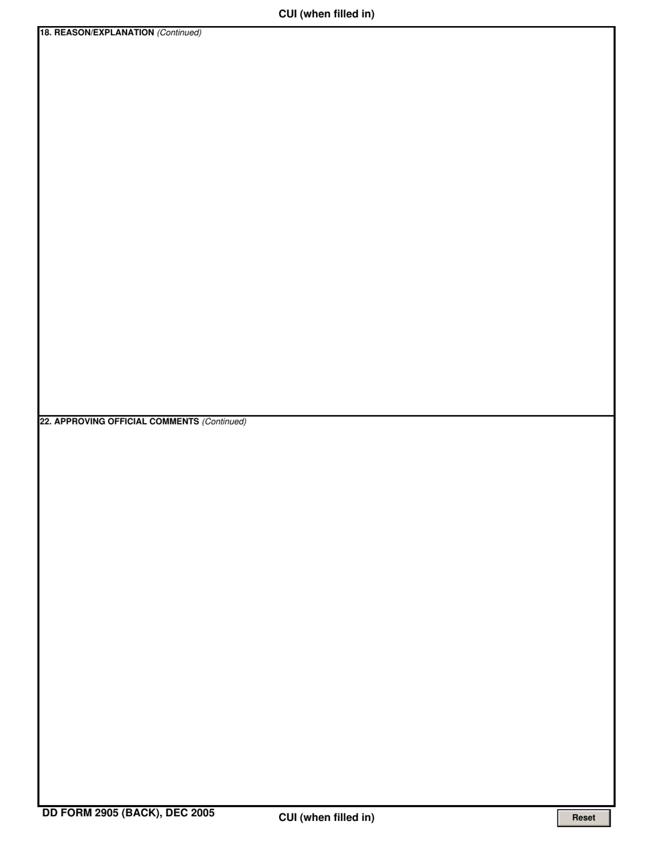 DD Form 2905 - Fill Out, Sign Online and Download Fillable PDF ...