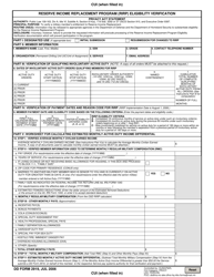 DD Form 2919 Reserve Income Replacement Program (Rirp) Eligibility Verification