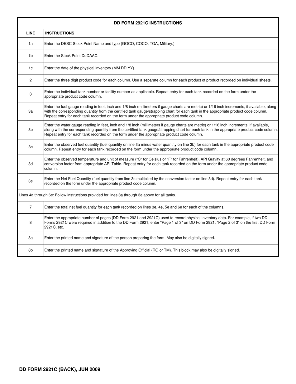 DD Form 2921C Fill Out Sign Online And Download Fillable PDF
