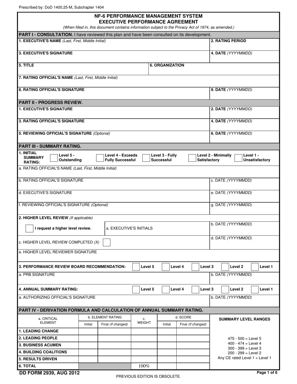 DD Form 2939 - Fill Out, Sign Online and Download Fillable PDF ...