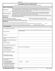 DD Form 2995 Environmental Site Closure Survey