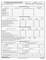 Document preview: DD Form 2164 X-Ray Verification/Certification Worksheet