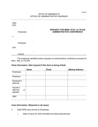 Form EQ0500 Request for Minn. Stat. 176.239 Administrative Conference - Minnesota