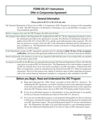 Form OIC-671 Offer in Compromise Agreement - Vermont