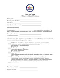 Arizona Residency Documentation Form - Arizona, Page 2