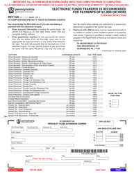 Form REV-426 Pa Corporation Specialty Taxes Extension Coupon - Pennsylvania