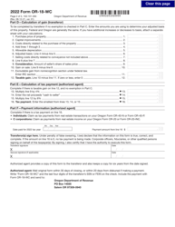 Form OR-18-WC (150-101-284) Report of Tax Payment or Written Affirmation for Oregon Real Property Conveyance - Oregon, Page 2