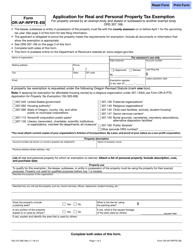 Document preview: Form OR-AP-RPPTE-EB (150-310-085) Application for Real and Personal Property Tax Exemption for Property Owned by an Exempt Body and Leased or Subleased to Another Exempt Body - Oregon