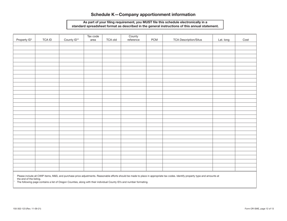 Form ORSME (150302123) Download Printable PDF or Fill Online Annual
