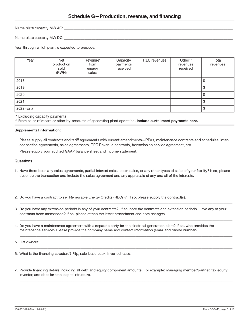 Form ORSME (150302123) Download Printable PDF or Fill Online Annual