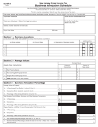Document preview: Form NJ-NR-A Business Allocation Schedule - New Jersey