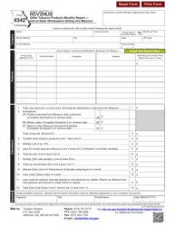 Form 4342 Other Tobacco Products Monthly Report - Out-of-State Wholesalers Selling Into Missouri - Missouri