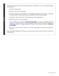 Form 5308 Application for Motor Vehicle Franchisor or Manufacturer License - Missouri, Page 2