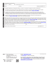 Form 901 Application for Permit to Operate as a Motor Vehicle or Marine Craft Leasing Company - Missouri, Page 2