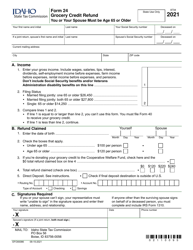 Form 24 (EFO00086) Grocery Credit Refund - Idaho