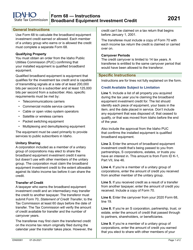 Form 68 Broadband Equipment Investment Credit - Idaho, Page 2