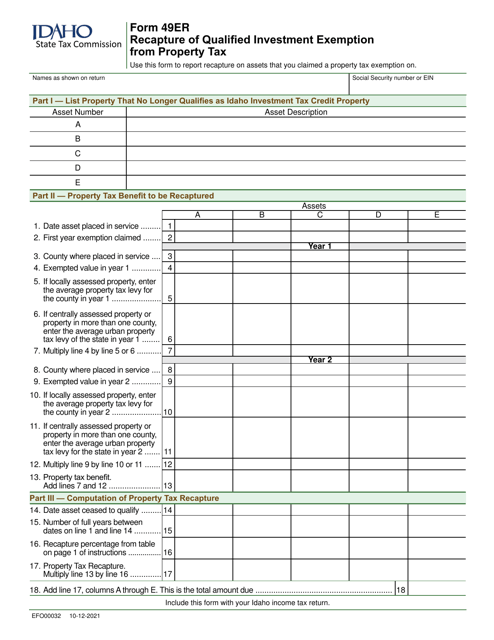 Form 49ER (EFO00032)  Printable Pdf