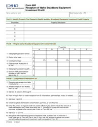 Form 68R (EFO00039) Recapture of Idaho Broadband Equipment Investment Credit - Idaho