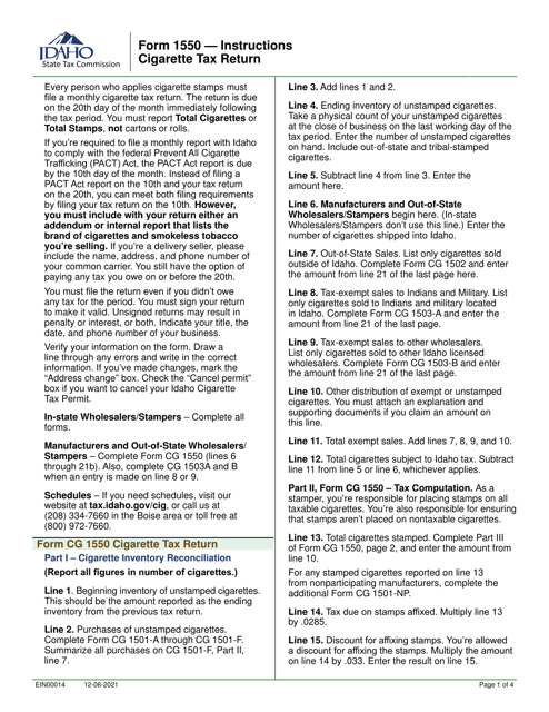 Form 1550  Printable Pdf
