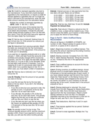 Instructions for Form 1550 Cigarette Tax Return - Idaho, Page 2