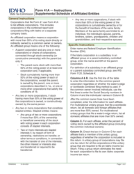 Form 41A (EFO00137) Supplemental Schedule of Affiliated Entities - Idaho, Page 2