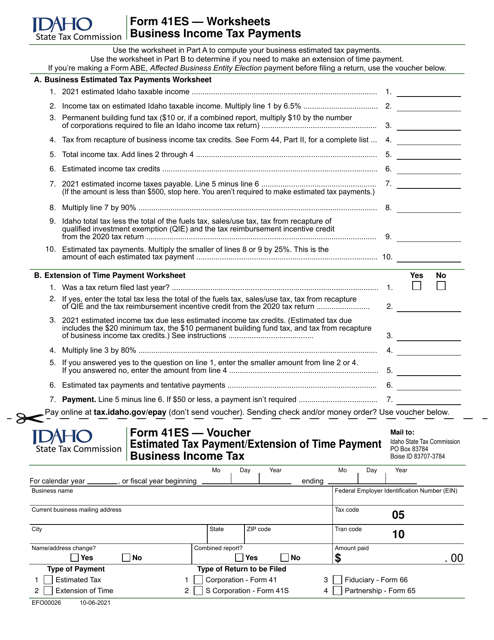 Form 41ES (EFO00026) 2021 Printable Pdf