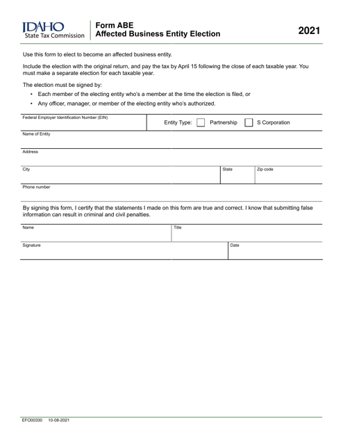 Form ABE (EFO00330) 2021 Printable Pdf