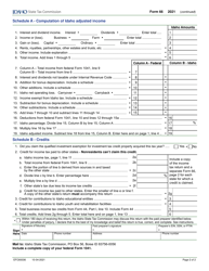Form 66 (EFO00036) Fiduciary Income Tax Return - Idaho, Page 2