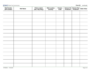 Form 29 (EFO00245) Oil and Gas Production Tax Statement (Monthly) - Idaho, Page 2