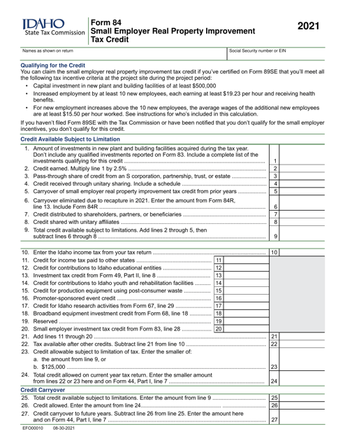 Form 84 (EFO00010) 2021 Printable Pdf