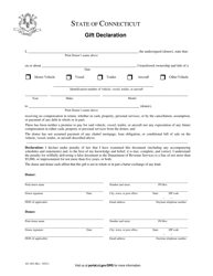 Document preview: Form AU-463 Gift Declaration - Connecticut
