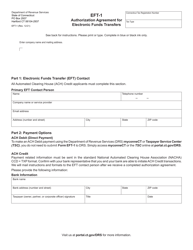 Form EFT-1 Authorization Agreement for Electronic Funds Transfers - Connecticut