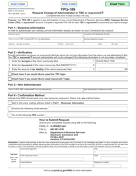 Document preview: Form TPG-189 Request Change of Administrator in Tsc or Myconnect - Connecticut