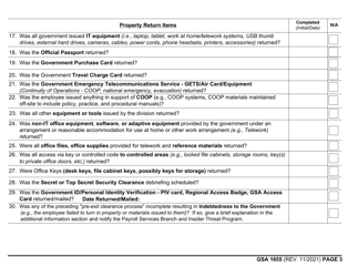 GSA Form 1655 Pre-exit Clearance Checklist, Page 3
