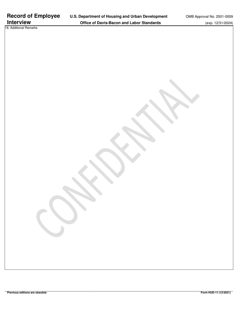 Form HUD-11 Record of Employee Interview, Page 3